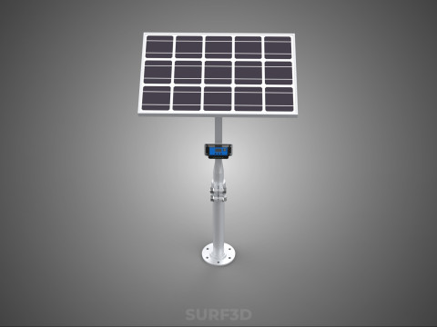 MOUNTED POLE STAND SOLAR CELL PANEL CONTROLLER CHARGE REGULATOR 3D Model