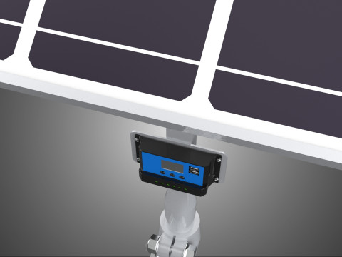 MOUNTED POLE STAND SOLAR CELL PANEL CONTROLLER CHARGE REGULATOR 3D Model