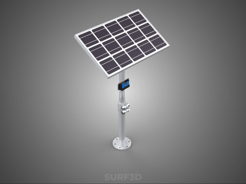 MOUNTED POLE STAND SOLAR CELL PANEL CONTROLLER CHARGE REGULATOR 3D Model