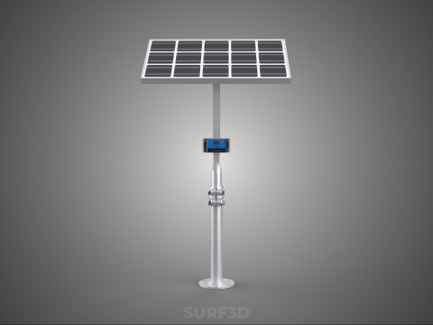MOUNTED POLE STAND SOLAR CELL PANEL CONTROLLER CHARGE REGULATOR 3D Model