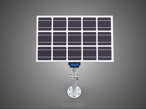 MOUNTED POLE STAND SOLAR CELL PANEL CONTROLLER CHARGE REGULATOR 3D Model