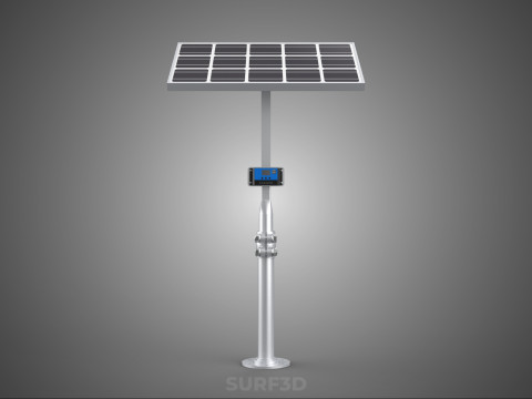 MOUNTED POLE STAND SOLAR CELL PANEL CONTROLLER CHARGE REGULATOR 3D Model