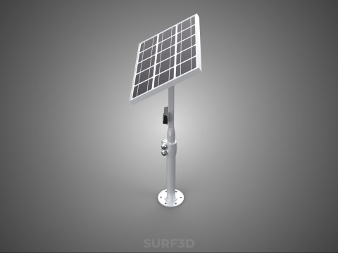 MOUNTED POLE STAND SOLAR CELL PANEL CONTROLLER CHARGE REGULATOR 3D Model