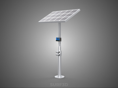 MOUNTED POLE STAND SOLAR CELL PANEL CONTROLLER CHARGE REGULATOR 3D Model