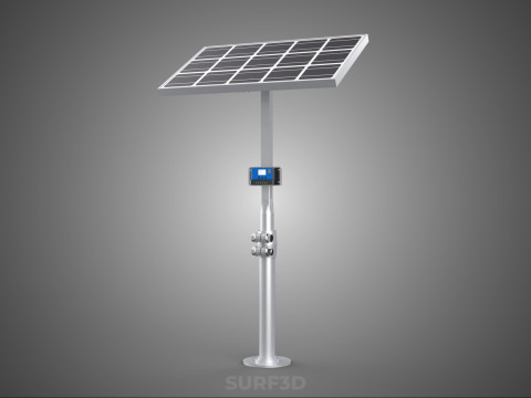 MOUNTED POLE STAND SOLAR CELL PANEL CONTROLLER CHARGE REGULATOR 3D Model