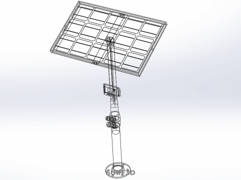 MOUNTED POLE STAND SOLAR CELL PANEL CONTROLLER CHARGE REGULATOR 3D Model