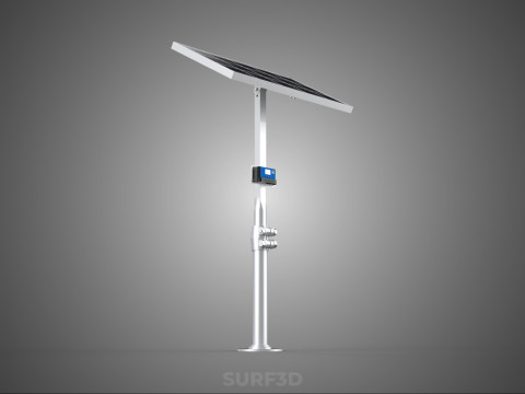 MOUNTED POLE STAND SOLAR CELL PANEL CONTROLLER CHARGE REGULATOR 3D Model