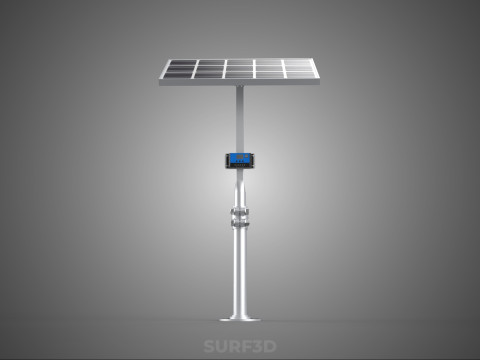MOUNTED POLE STAND SOLAR CELL PANEL CONTROLLER CHARGE REGULATOR 3D Model