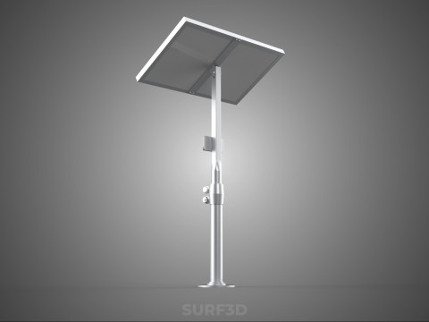 MOUNTED POLE STAND SOLAR CELL PANEL CONTROLLER CHARGE REGULATOR 3D Model