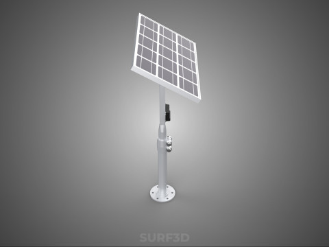MOUNTED POLE STAND SOLAR CELL PANEL CONTROLLER CHARGE REGULATOR 3D Model
