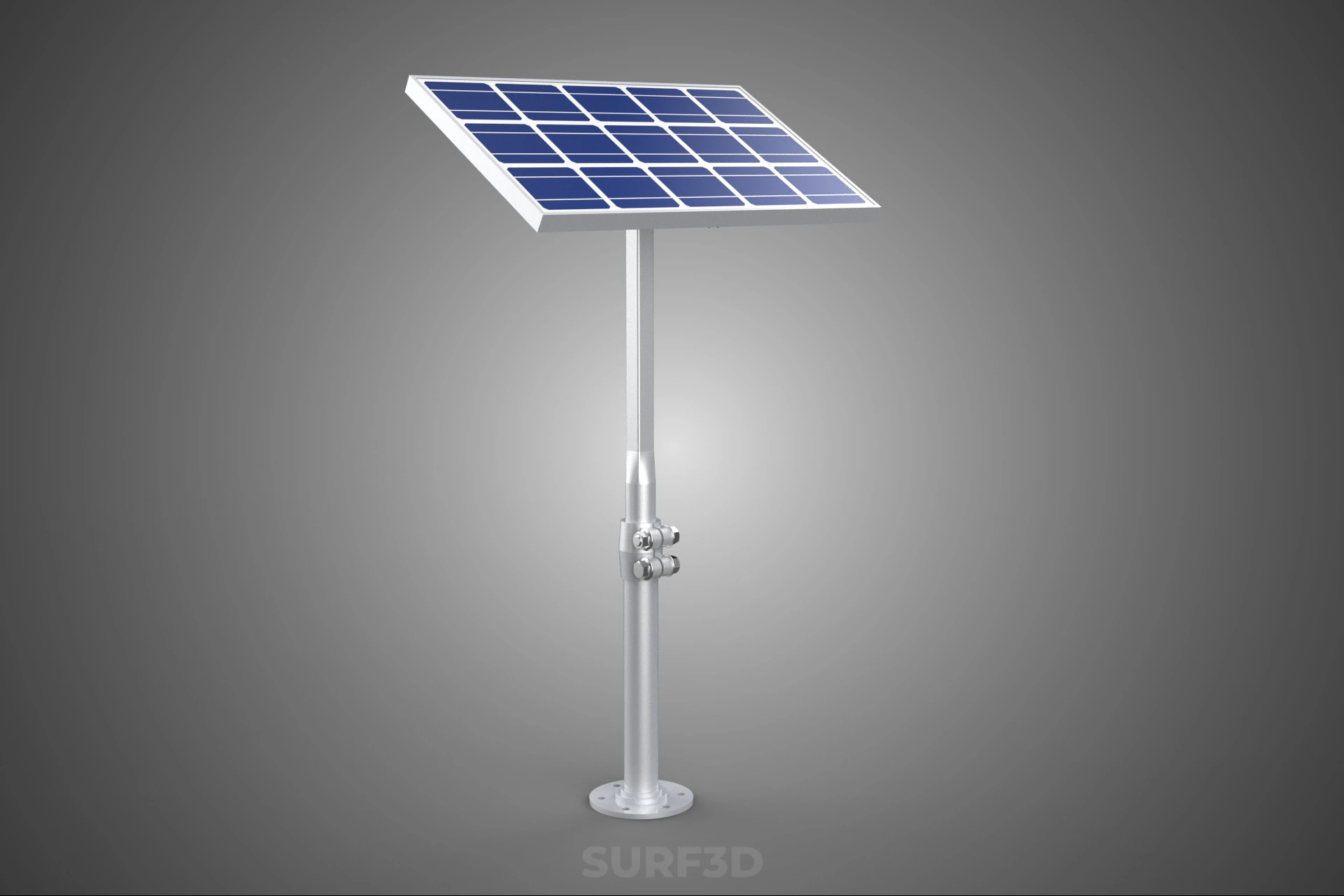 STAND MOUNTED FRAME POLE SOLAR CELL PANEL PV MODULE PHOTOVOLTAIC 3D Model .c4d .max .obj .3ds .fbx .stl .blend 