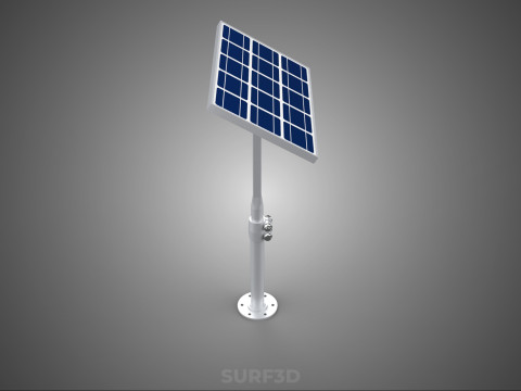 STAND MOUNTED FRAME POLE SOLAR CELL PANEL PV MODULE PHOTOVOLTAIC 3D मॉडल