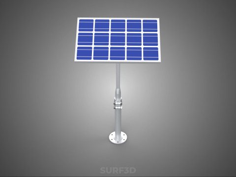 STAND MOUNTED FRAME POLE SOLAR CELL PANEL PV MODULE PHOTOVOLTAIC 3D मॉडल