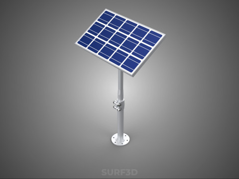 STAND MOUNTED FRAME POLE SOLAR CELL PANEL PV MODULE PHOTOVOLTAIC 3D मॉडल