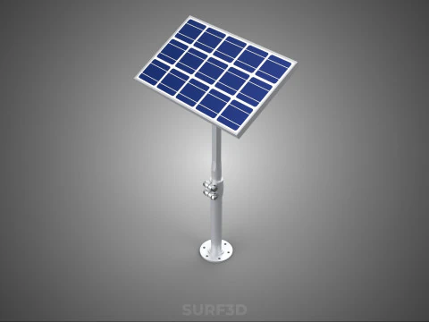 STAND MOUNTED FRAME POLE SOLAR CELL PANEL PV MODULE PHOTOVOLTAIC 3D Model