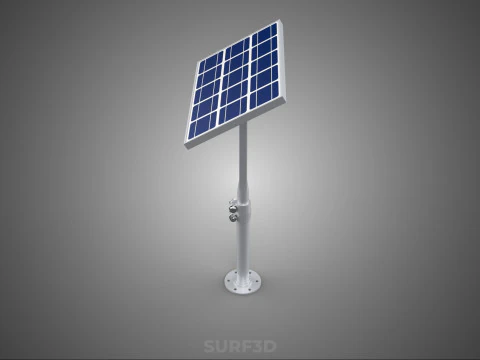 STAND MOUNTED FRAME POLE SOLAR CELL PANEL PV MODULE PHOTOVOLTAIC 3D Model