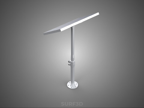 STAND MOUNTED FRAME POLE SOLAR CELL PANEL PV MODULE PHOTOVOLTAIC 3D मॉडल