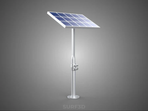 STAND MOUNTED FRAME POLE SOLAR CELL PANEL PV MODULE PHOTOVOLTAIC 3D Model