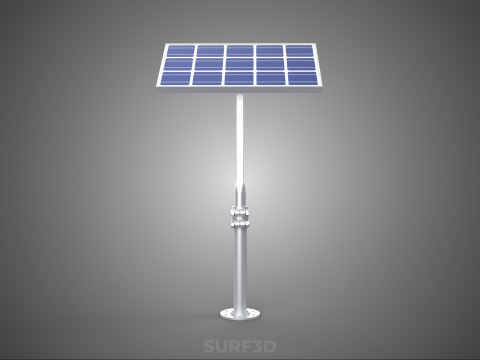 STAND MOUNTED FRAME POLE SOLAR CELL PANEL PV MODULE PHOTOVOLTAIC 3D मॉडल