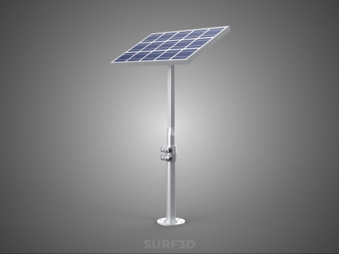 STAND MOUNTED FRAME POLE SOLAR CELL PANEL PV MODULE PHOTOVOLTAIC 3D मॉडल