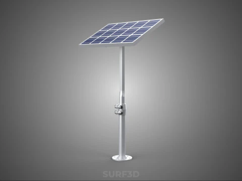 STAND MOUNTED FRAME POLE SOLAR CELL PANEL PV MODULE PHOTOVOLTAIC 3D Model