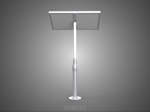 STAND MOUNTED FRAME POLE SOLAR CELL PANEL PV MODULE PHOTOVOLTAIC 3D मॉडल