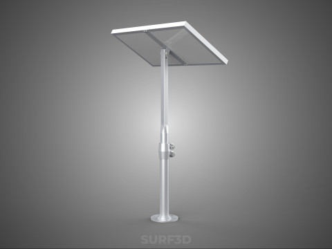 STAND MOUNTED FRAME POLE SOLAR CELL PANEL PV MODULE PHOTOVOLTAIC 3D मॉडल