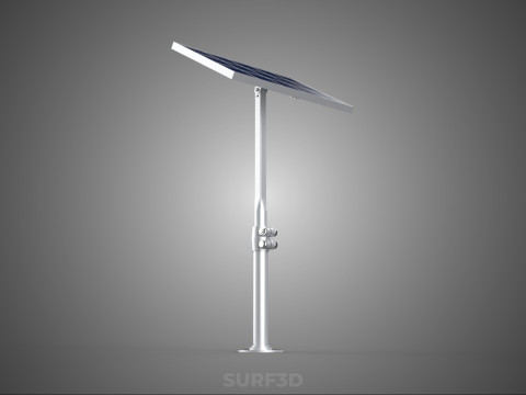 STAND MOUNTED FRAME POLE SOLAR CELL PANEL PV MODULE PHOTOVOLTAIC 3D मॉडल