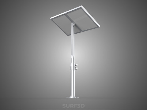 STAND MOUNTED FRAME POLE SOLAR CELL PANEL PV MODULE PHOTOVOLTAIC 3D मॉडल