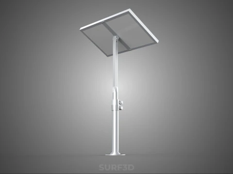 STAND MOUNTED FRAME POLE SOLAR CELL PANEL PV MODULE PHOTOVOLTAIC 3D Model