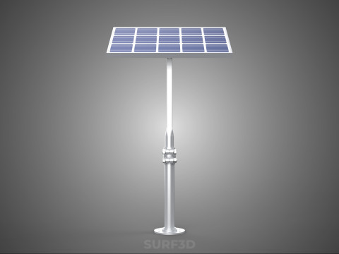 STAND MOUNTED FRAME POLE SOLAR CELL PANEL PV MODULE PHOTOVOLTAIC 3D मॉडल