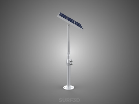 STAND MOUNTED FRAME POLE SOLAR CELL PANEL PV MODULE PHOTOVOLTAIC 3D मॉडल