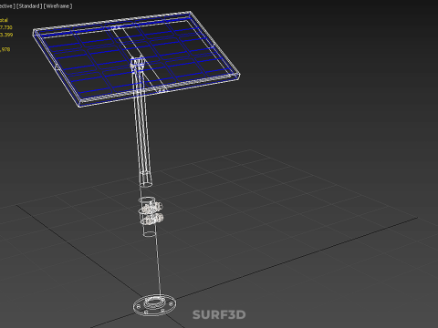 STAND MOUNTED FRAME POLE SOLAR CELL PANEL PV MODULE PHOTOVOLTAIC 3D मॉडल