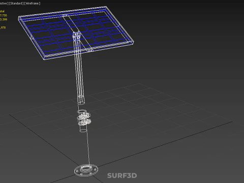 STAND MOUNTED FRAME POLE SOLAR CELL PANEL PV MODULE PHOTOVOLTAIC 3D Model