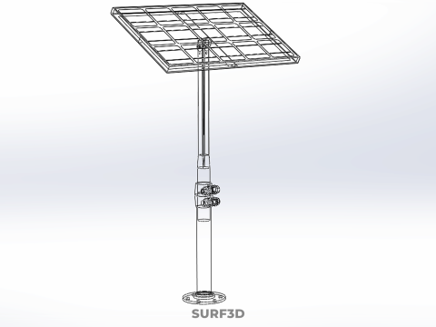 STAND MOUNTED FRAME POLE SOLAR CELL PANEL PV MODULE PHOTOVOLTAIC 3D मॉडल