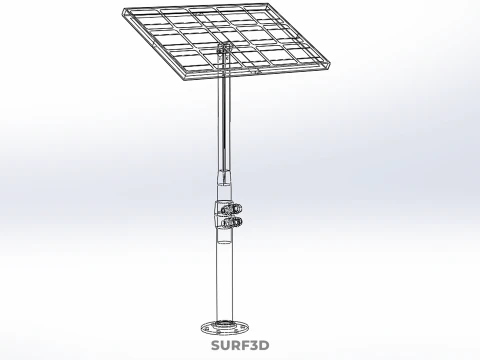 STAND MOUNTED FRAME POLE SOLAR CELL PANEL PV MODULE PHOTOVOLTAIC 3D Model