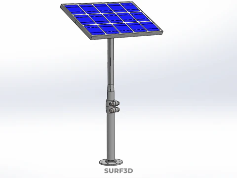 STAND MOUNTED FRAME POLE SOLAR CELL PANEL PV MODULE PHOTOVOLTAIC 3D Model