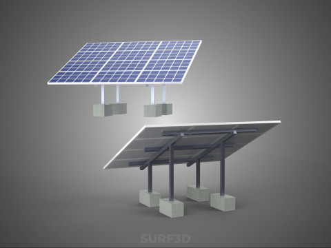 STAND SUPPORT STRUCTURE FRAME ARRAY SOLAR PANEL SUN PHOTOVOLTAIC Modelo 3D