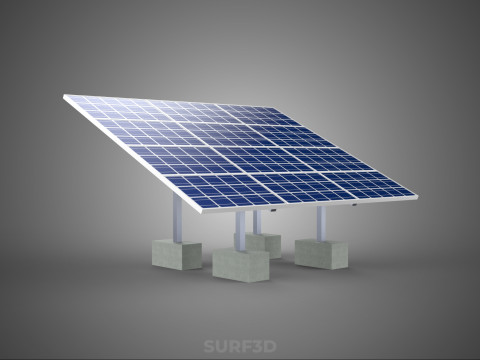 STAND SUPPORT STRUCTURE FRAME ARRAY SOLAR PANEL SUN PHOTOVOLTAIC 3D Modell