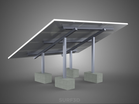 STAND SUPPORT STRUCTURE FRAME ARRAY SOLAR PANEL SUN PHOTOVOLTAIC 3D Modell