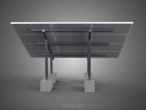 STAND SUPPORT STRUCTURE FRAME ARRAY SOLAR PANEL SUN PHOTOVOLTAIC 3D Modell