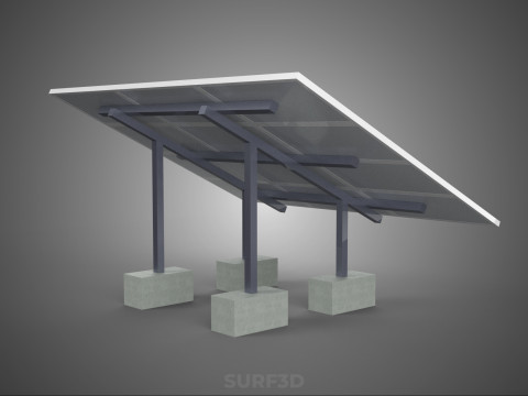 STAND SUPPORT STRUCTURE FRAME ARRAY SOLAR PANEL SUN PHOTOVOLTAIC 3D Modell