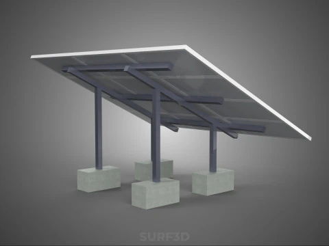 STAND SUPPORT STRUCTURE FRAME ARRAY SOLAR PANEL SUN PHOTOVOLTAIC 3D Model