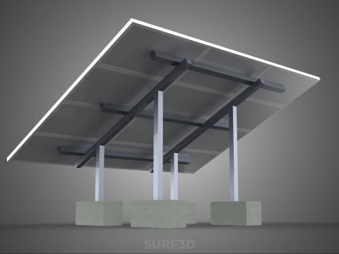 STAND SUPPORT STRUCTURE FRAME ARRAY SOLAR PANEL SUN PHOTOVOLTAIC 3D Model