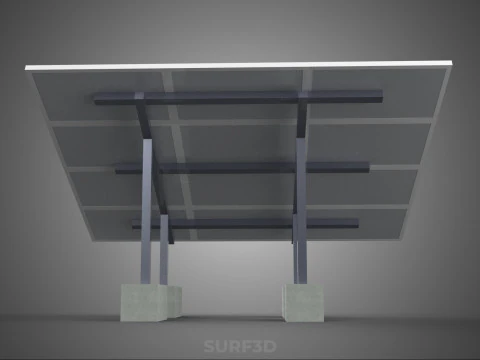 STAND SUPPORT STRUCTURE FRAME ARRAY SOLAR PANEL SUN PHOTOVOLTAIC 3D Model