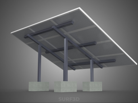 STAND SUPPORT STRUCTURE FRAME ARRAY SOLAR PANEL SUN PHOTOVOLTAIC 3D Modell
