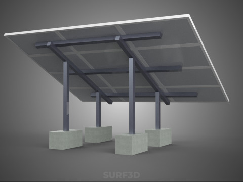 STAND SUPPORT STRUCTURE FRAME ARRAY SOLAR PANEL SUN PHOTOVOLTAIC 3D Modell