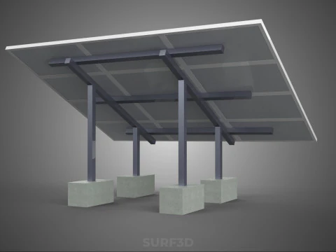 STAND SUPPORT STRUCTURE FRAME ARRAY SOLAR PANEL SUN PHOTOVOLTAIC 3D Model