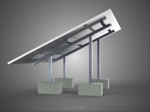 STAND SUPPORT STRUCTURE FRAME ARRAY SOLAR PANEL SUN PHOTOVOLTAIC 3D Modell