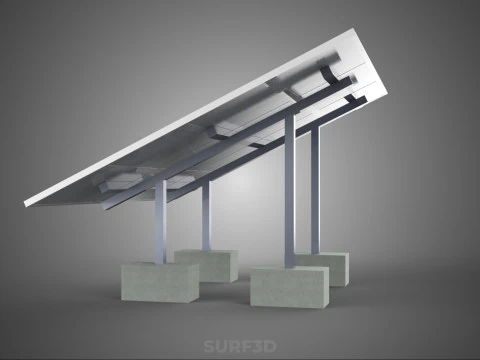 STAND SUPPORT STRUCTURE FRAME ARRAY SOLAR PANEL SUN PHOTOVOLTAIC 3D Model